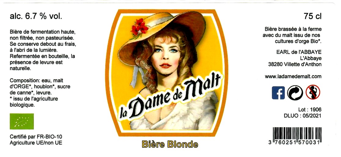 etiquette BRASSERIE LA DAME DE MALT 07