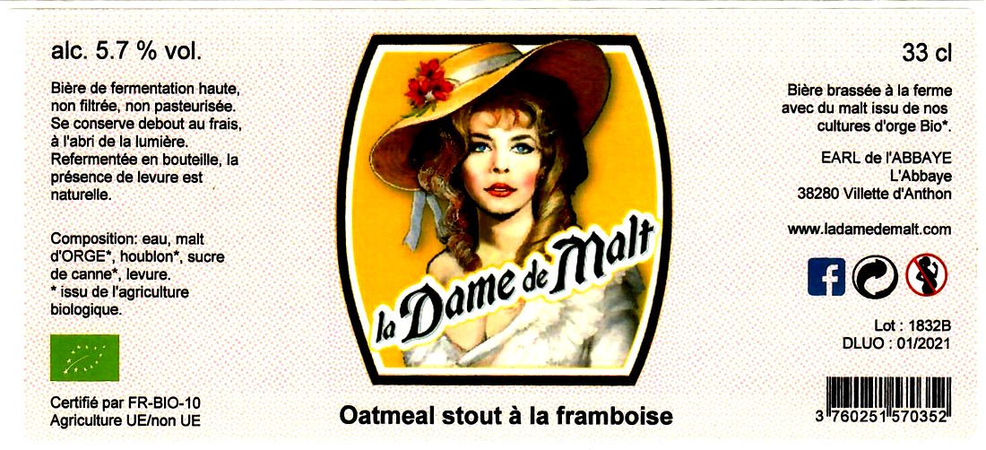 etiquette BRASSERIE LA DAME DE MALT 08