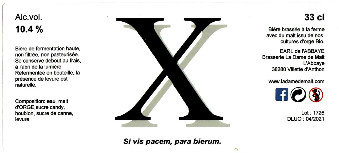 etiquette BRASSERIE LA DAME DE MALT 12