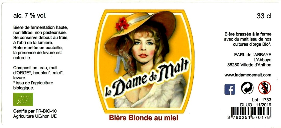 Etiquette BRASSERIE LA DAME DE MALT 13