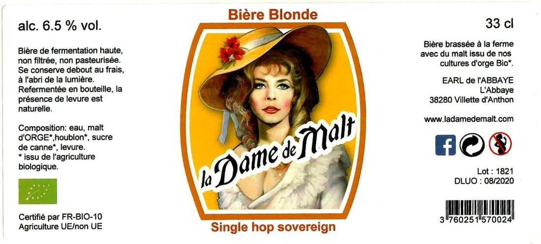 Etiquette BRASSERIE LA DAME DE MALT 14