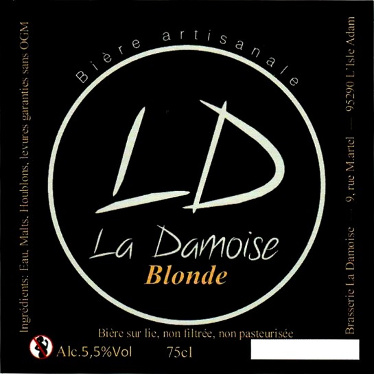 Etiquette BRASSERIE LA DAMOISE 01