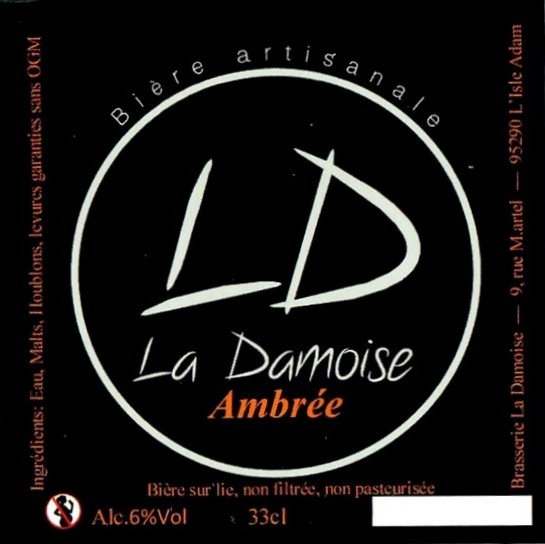 Etiquette BRASSERIE LA DAMOISE 07