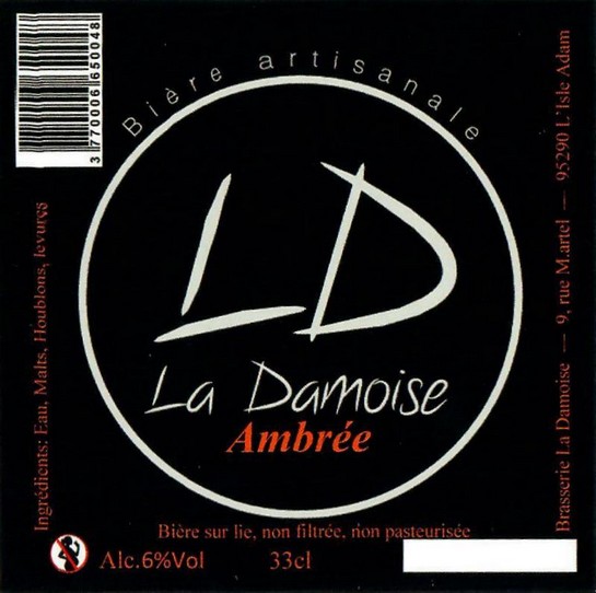 Etiquette BRASSERIE LA DAMOISE 14