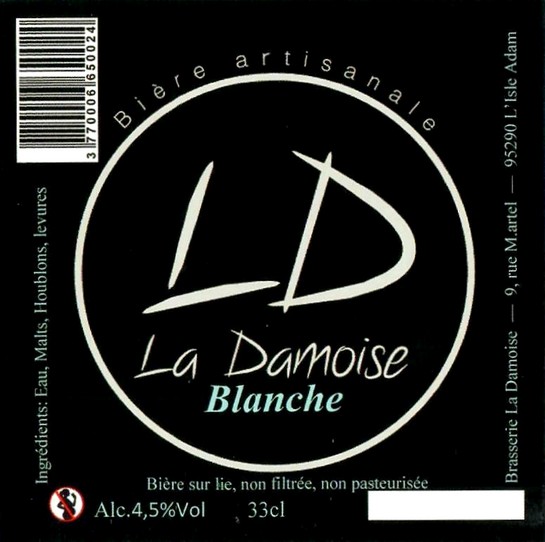 Etiquette BRASSERIE LA DAMOISE 18