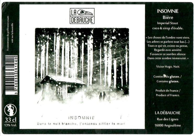 Etiquette BRASSERIE LA DEBAUCHE 183