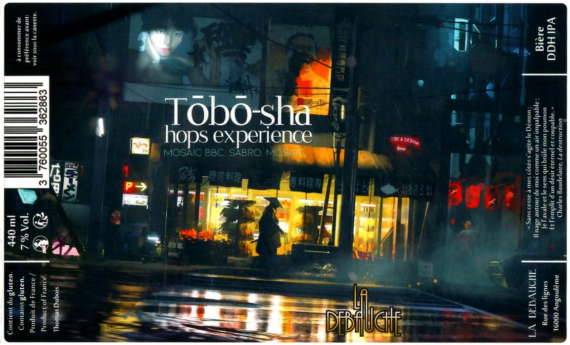 etiquette BRASSERIE LA DEBAUCHE 92