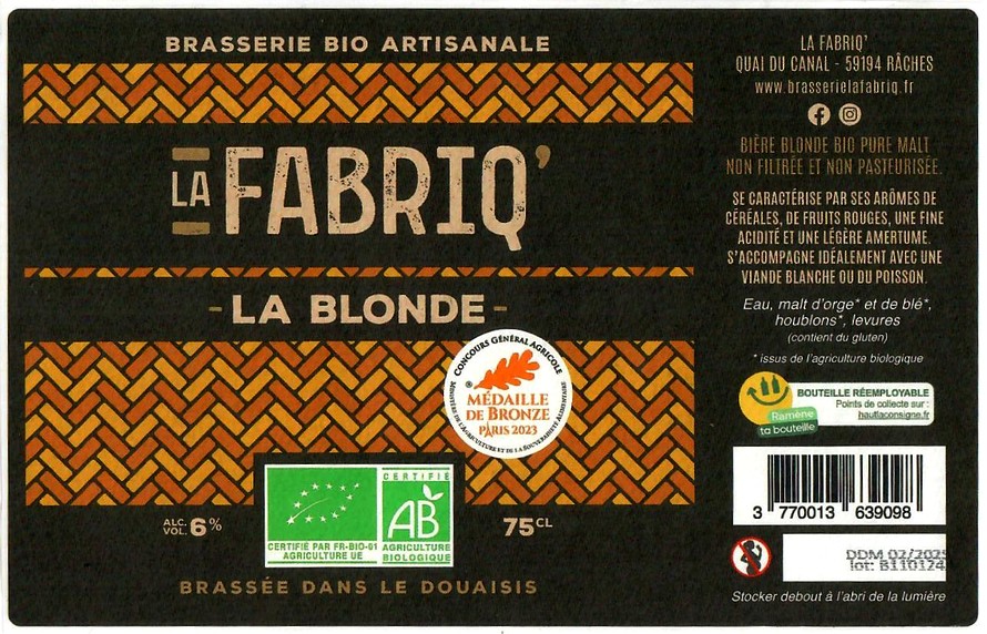Etiquette BRASSERIE LA FABRIQ 02
