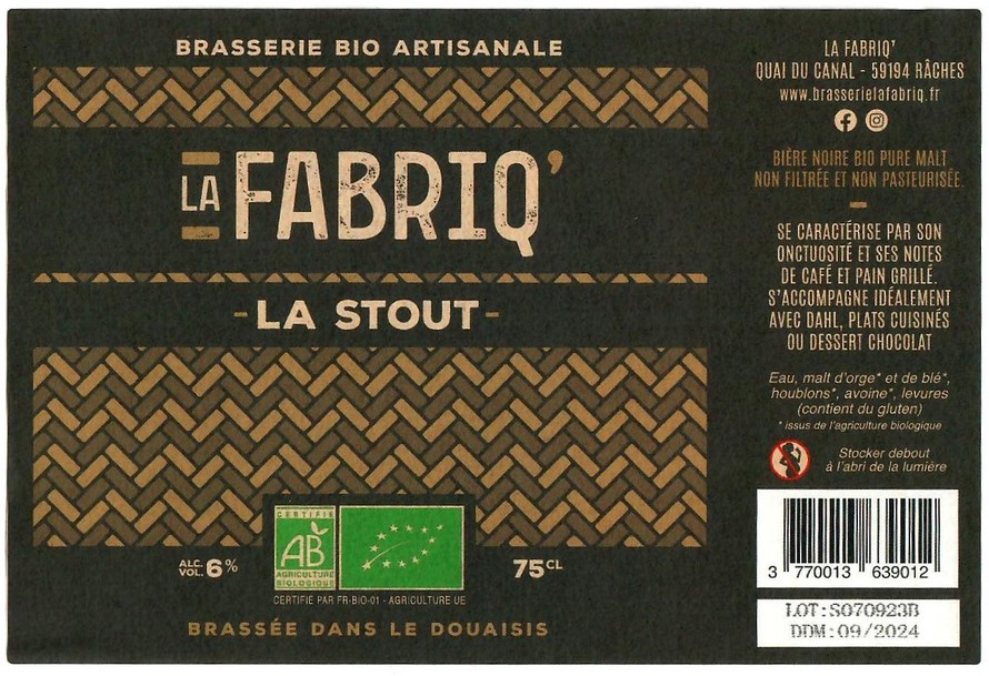 Etiquette BRASSERIE LA FABRIQ 07