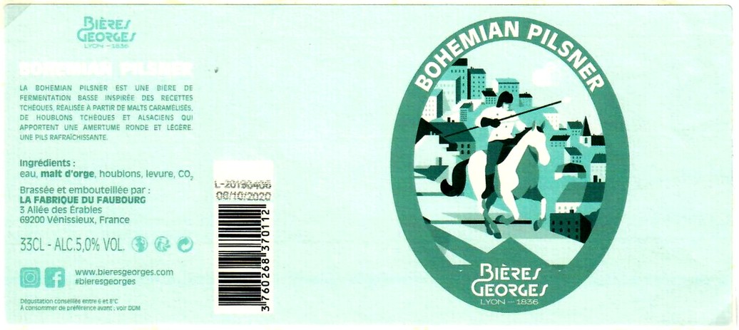 etiquette BRASSERIE LA FABRIQUE DU FAUBOURG 01