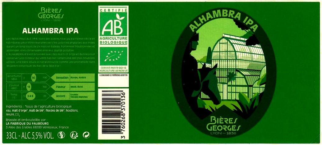 etiquette BRASSERIE LA FABRIQUE DU FAUBOURG 08