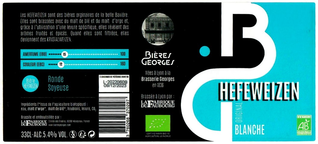 Etiquette BRASSERIE LA FABRIQUE DU FAUBOURG 10