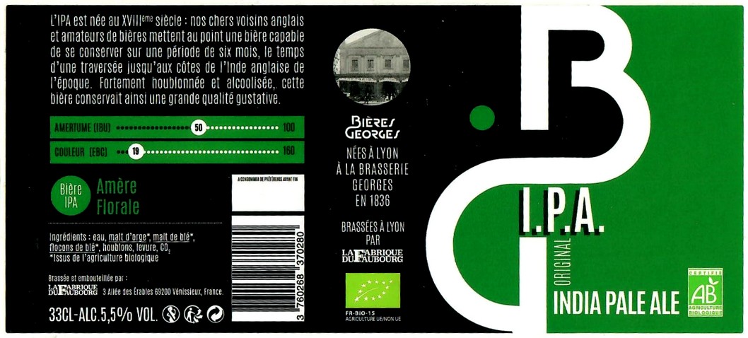 Etiquette BRASSERIE LA FABRIQUE DU FAUBOURG 11