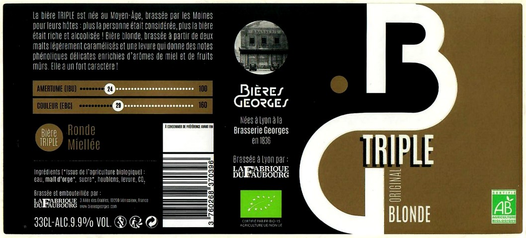 Etiquette BRASSERIE LA FABRIQUE DU FAUBOURG 15