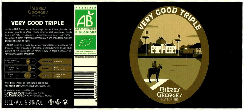 Etiquette BRASSERIE LA FABRIQUE DU FAUBOURG 16