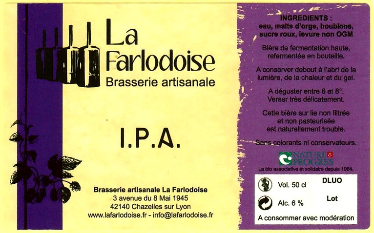 etiquette BRASSERIE LA FARLODOISE 02