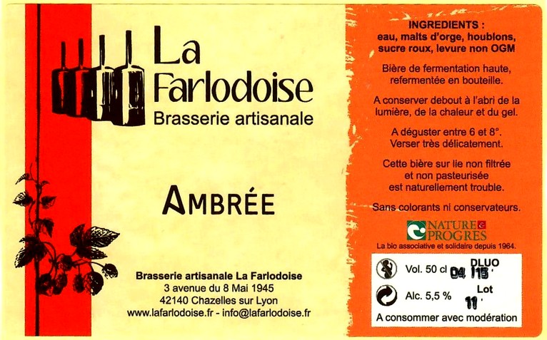 etiquette BRASSERIE LA FARLODOISE 03