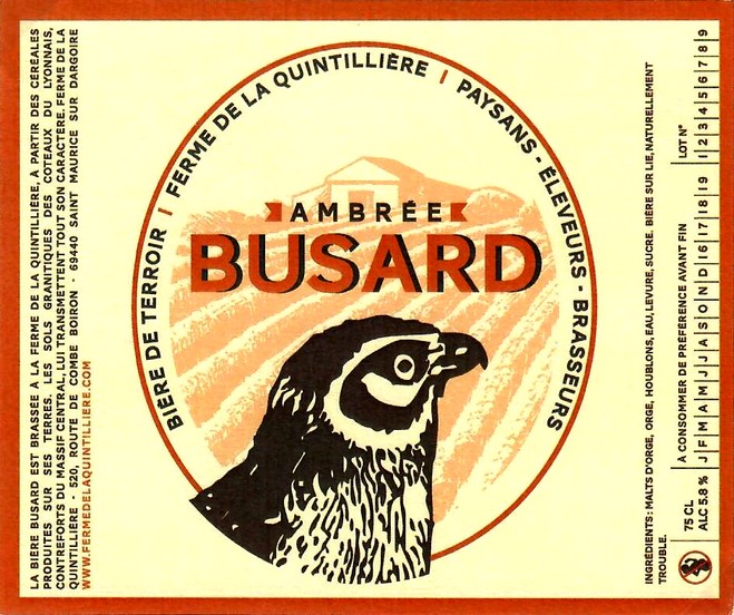 etiquette BRASSERIE LA FERME DE LA QUINTILLIERE 01