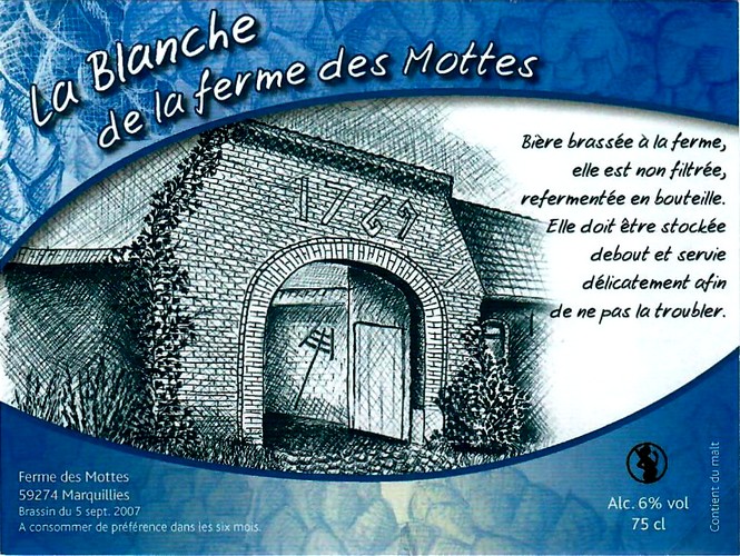 etiquette BRASSERIE LA FERME DES MOTTES 06