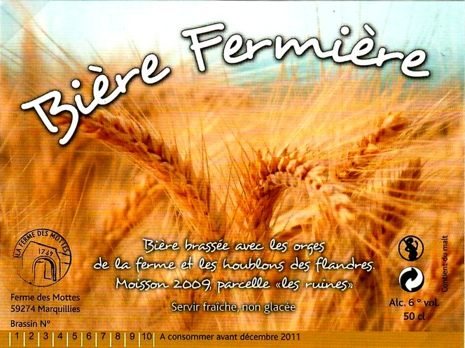 etiquette BRASSERIE LA FERME DES MOTTES 08