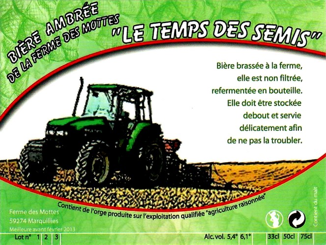 etiquette BRASSERIE LA FERME DES MOTTES 09