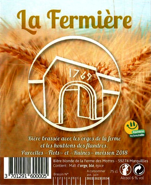 Etiquette BRASSERIE LA FERME DES MOTTES 102