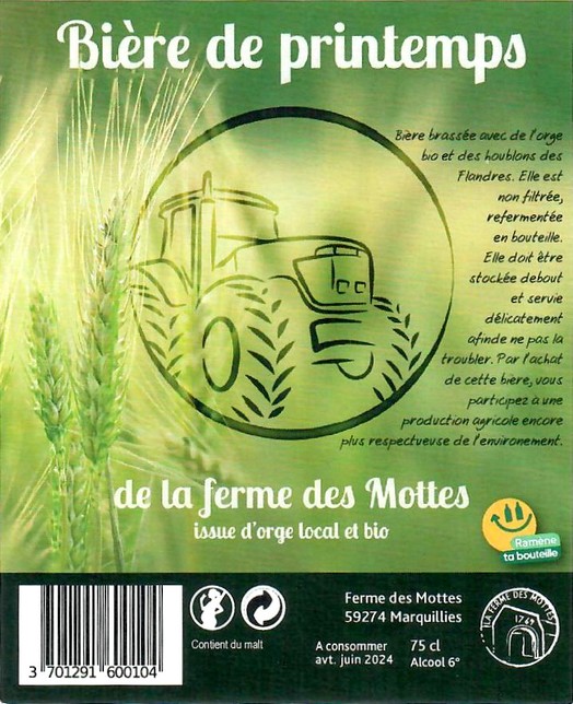 Etiquette BRASSERIE DE LA FERME DES MOTTES 113