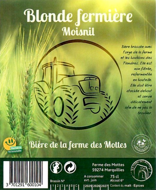 Etiquette BRASSERIE LA FERME DES MOTTES 121