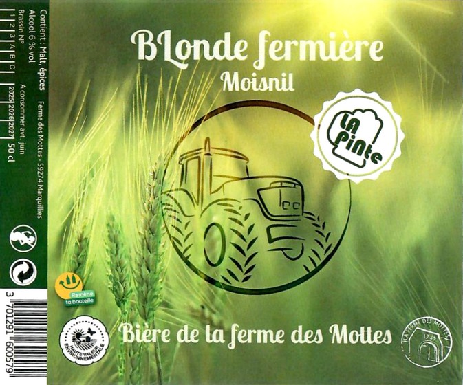Etiquette BRASSERIE LA FERME DES MOTTES 128