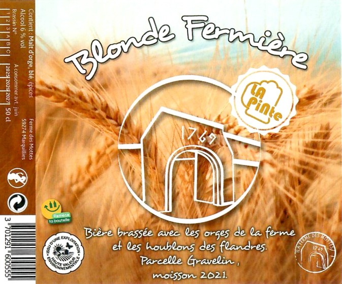 Etiquette BRASSERIE LA FERME DES MOTTES 130
