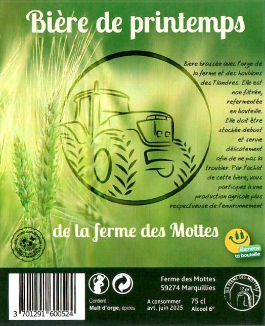 Etiquette BRASSERIE LA FERME DES MOTTES 132