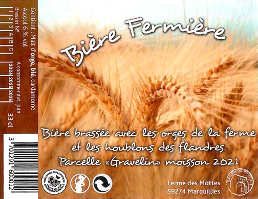 Etiquette BRASSERIE LA FERME DES MOTTES 140