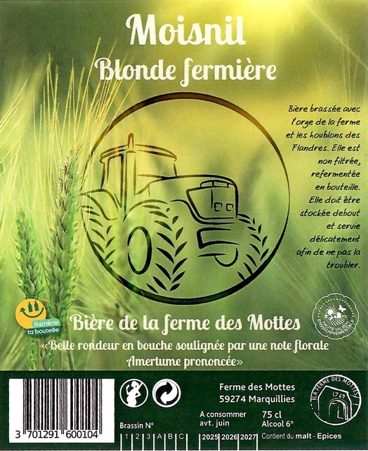 Etiquette BRASSERIE LA FERME DES MOTTES 144