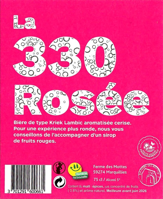 Etiquette BRASSERIE LA FERME DES MOTTES 149