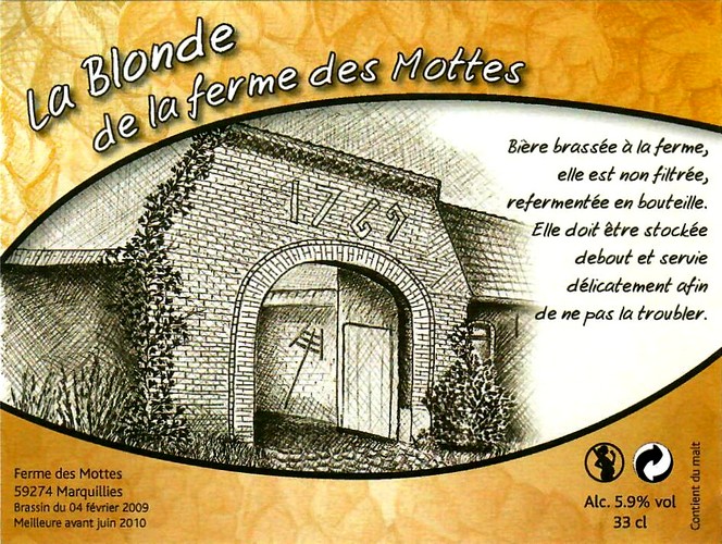 etiquette BRASSERIE LA FERME DES MOTTES 16