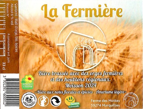 Etiquette BRASSERIE LA FERME DES MOTTES 160