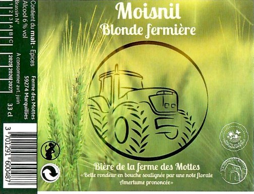 Etiquette BRASSERIE LA FERME DES MOTTES 177