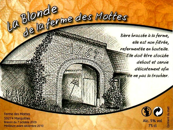 etiquette BRASSERIE LA FERME DES MOTTES 40