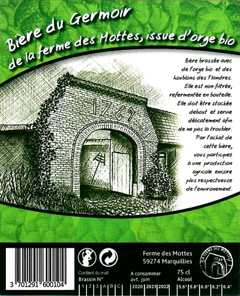 etiquette BRASSERIE LA FERME DES MOTTES 45
