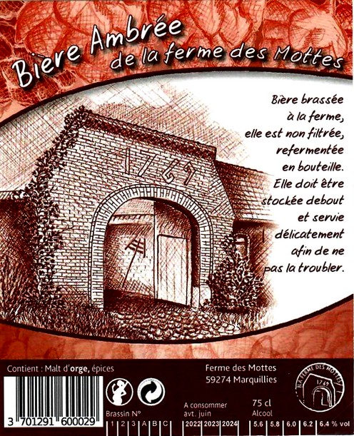 etiquette BRASSERIE LA FERME DES MOTTES 52