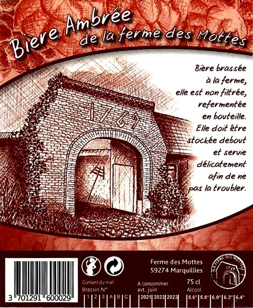 etiquette BRASSERIE LA FERME DES MOTTES 53