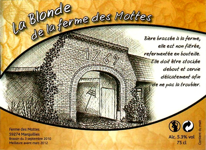 etiquette BRASSERIE LA FERME DES MOTTES 63