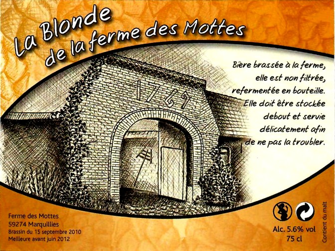 etiquette BRASSERIE LA FERME DES MOTTES 64