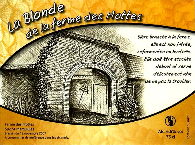 etiquette BRASSERIE LA FERME DES MOTTES 66