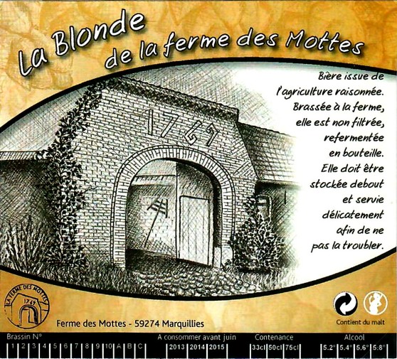 etiquette BRASSERIE LA FERME DES MOTTES 72