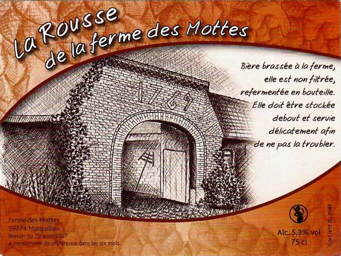 etiquette BRASSERIE LA FERME DES MOTTES 77