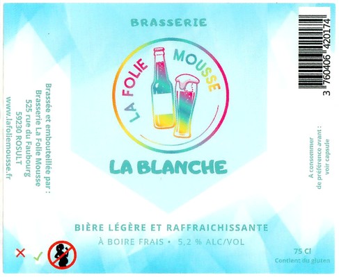 Etiquette BRASSERIE LA FOLIE MOUSSE 02