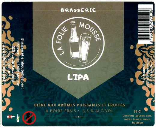 Etiquette BRASSERIE LA FOLIE MOUSSE 18