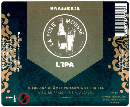Etiquette BRASSERIE LA FOLIE MOUSSE 19