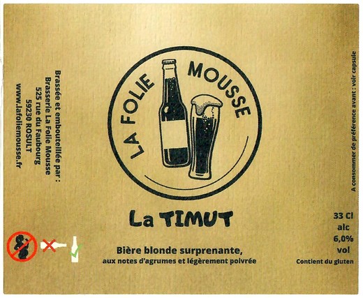 Etiquette BRASSERIE LA FOLIE MOUSSE 24